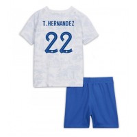 Frankrig Theo Hernandez #22 Udebanesæt Børn VM 2022 Kortærmet (+ Korte bukser)